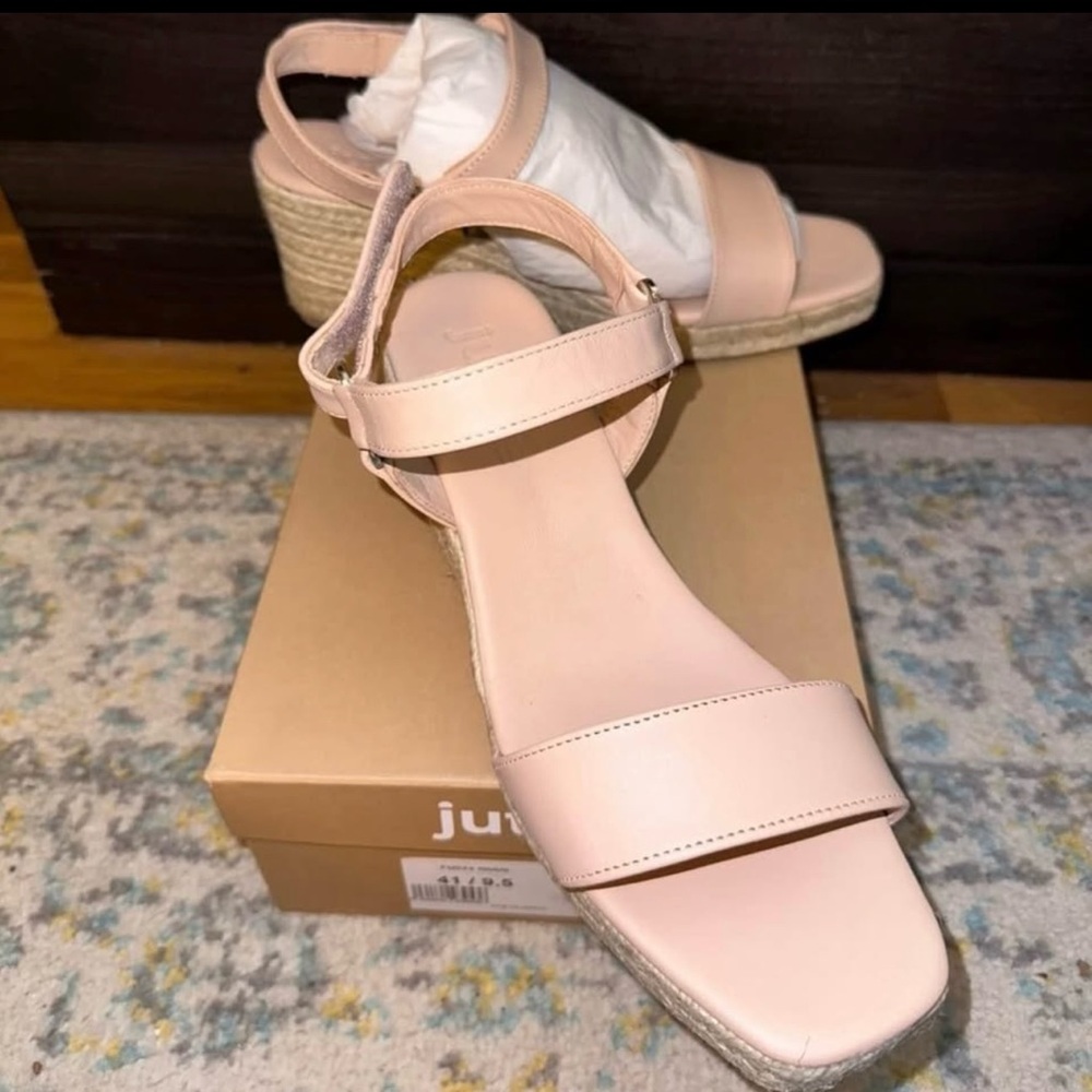 Pink Flat Sandals with Ankle Strap